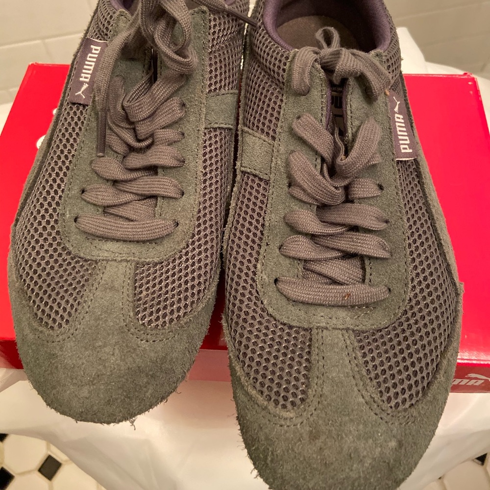 Puma runner mesh suede size7 grey